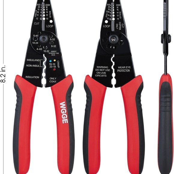 WG-015 Professional 8-inch Wire Stripper/Crimping Tool, Cable Cutter/Crimper, Wi - Picture 3 of 7
